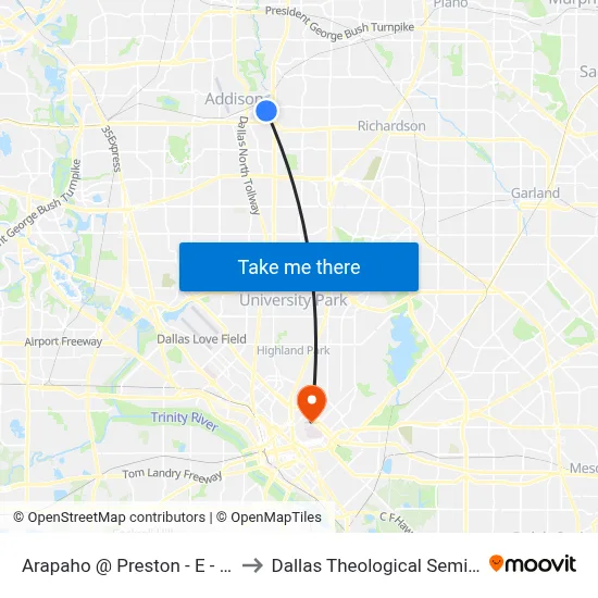 Arapaho @ Preston - E - Mb1 to Dallas Theological Seminary map