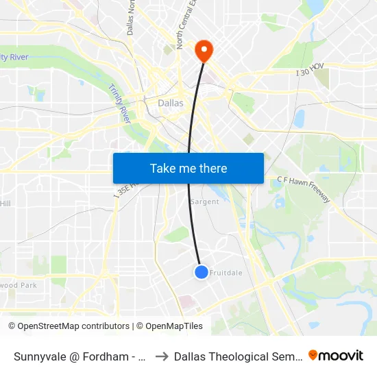 Sunnyvale @ Fordham - S - Ns to Dallas Theological Seminary map