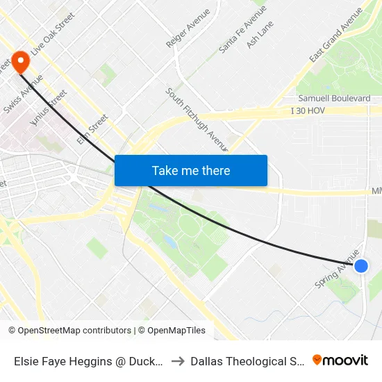 Elsie Faye Heggins @ Duckett - S - FS to Dallas Theological Seminary map