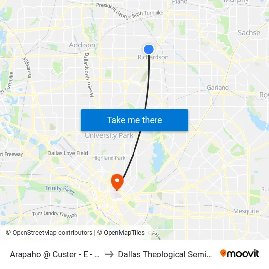 Arapaho @ Custer - E - MB to Dallas Theological Seminary map