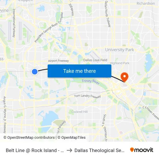 Belt Line @ Rock Island - N - FS to Dallas Theological Seminary map