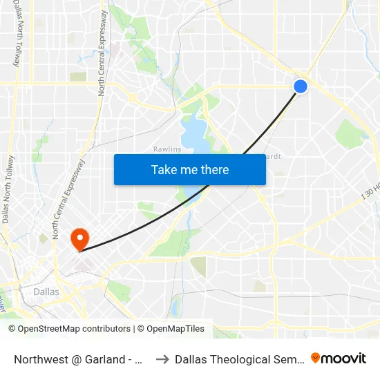 Northwest @ Garland - W - Ns to Dallas Theological Seminary map