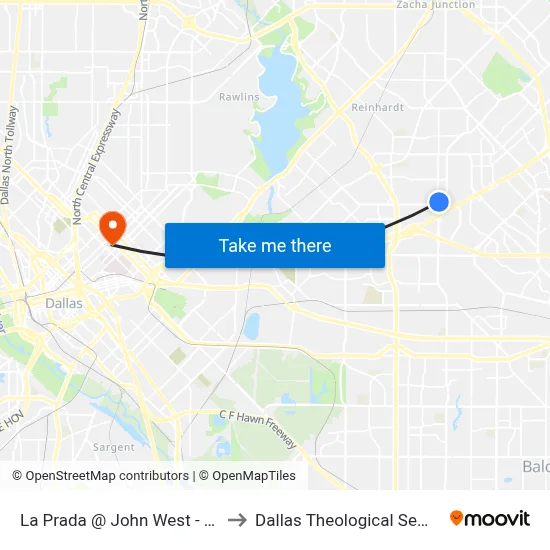 La Prada @ John West - N - FS to Dallas Theological Seminary map
