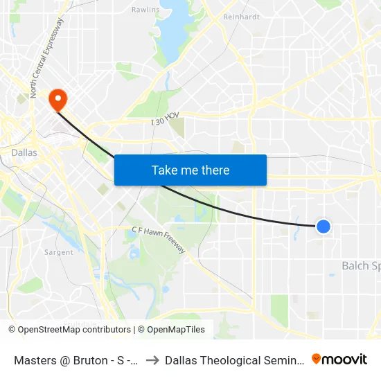 Masters @ Bruton - S - FS to Dallas Theological Seminary map