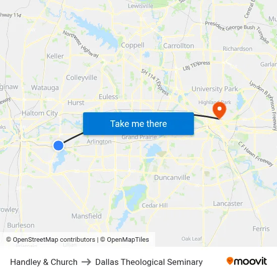 Handley & Church to Dallas Theological Seminary map