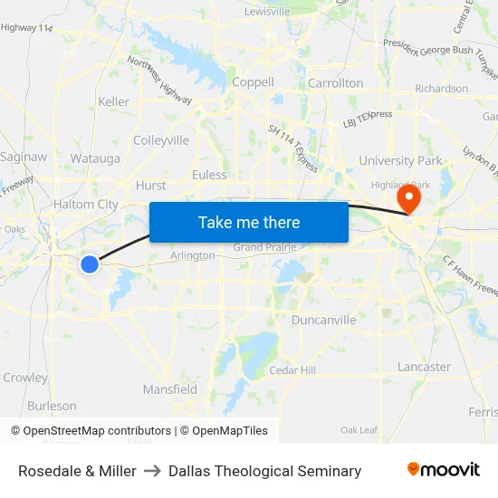 Rosedale & Miller to Dallas Theological Seminary map