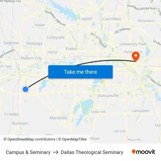 Campus & Seminary to Dallas Theological Seminary map