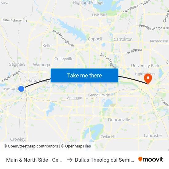 Main & North Side - Central to Dallas Theological Seminary map
