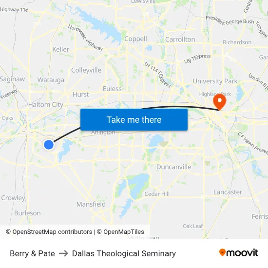 Berry & Pate to Dallas Theological Seminary map
