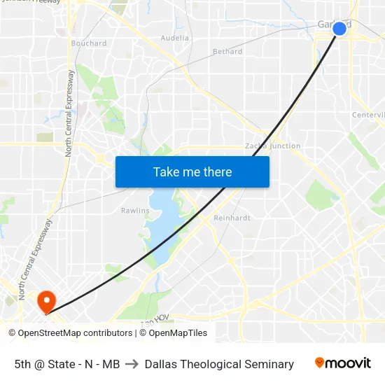 5th @ State - N - MB to Dallas Theological Seminary map