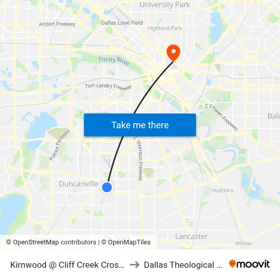 Kirnwood @ Cliff Creek Crossing - N - Ns to Dallas Theological Seminary map