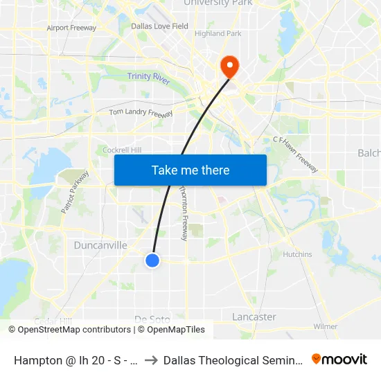 Hampton @ Ih 20 - S - FS to Dallas Theological Seminary map