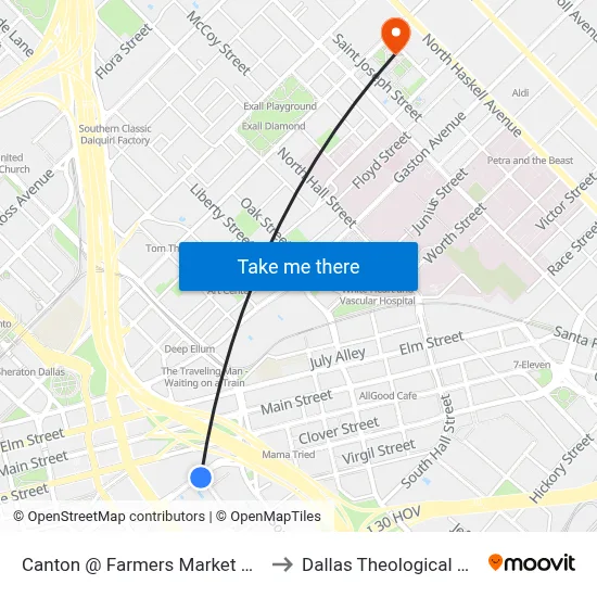 Canton @ Farmers Market Way - E - Ns to Dallas Theological Seminary map