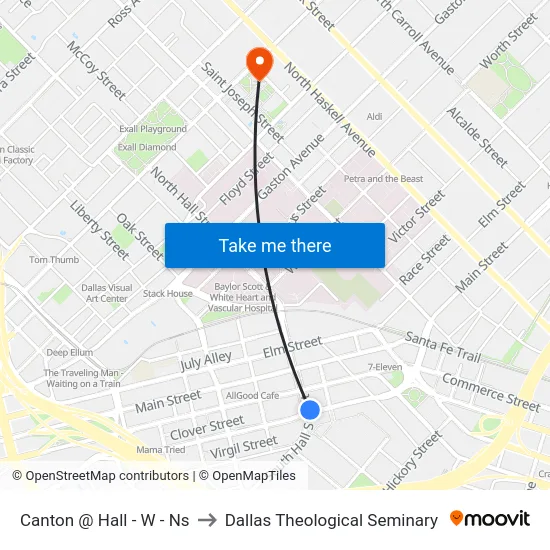 Canton @ Hall - W - Ns to Dallas Theological Seminary map