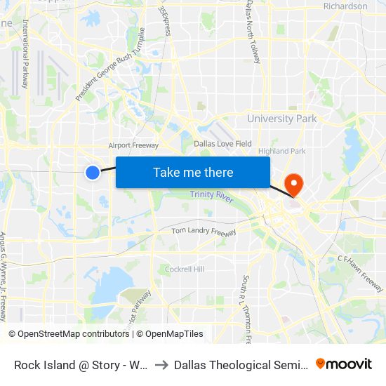 Rock Island @ Story - W - FS to Dallas Theological Seminary map