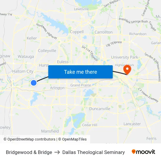 Bridgewood & Bridge to Dallas Theological Seminary map
