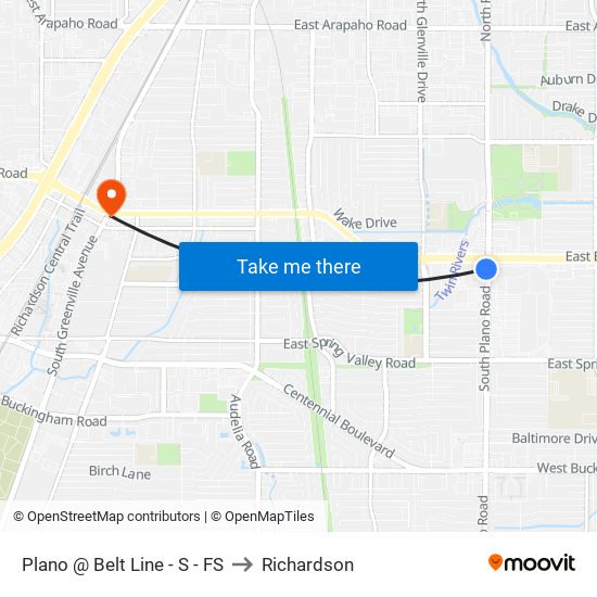 Plano @ Belt Line - S - FS to Richardson map