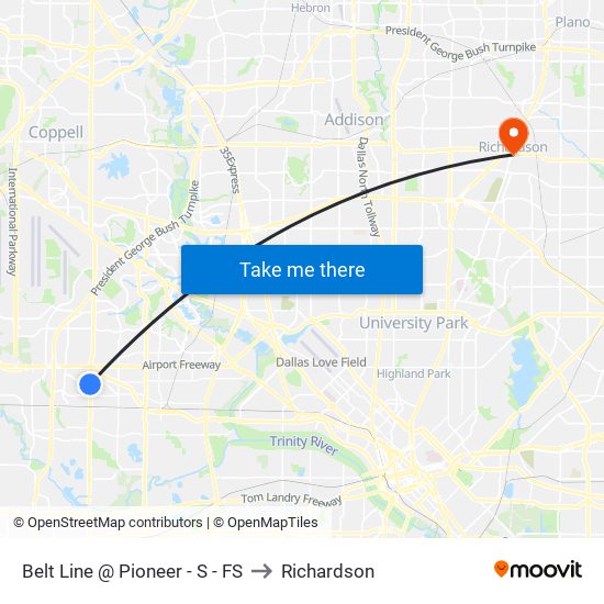 Belt Line @ Pioneer - S - FS to Richardson map