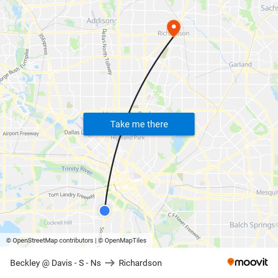 Beckley @ Davis - S - Ns to Richardson map