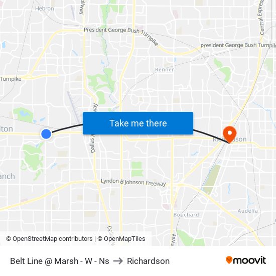 Belt Line @ Marsh - W - Ns to Richardson map