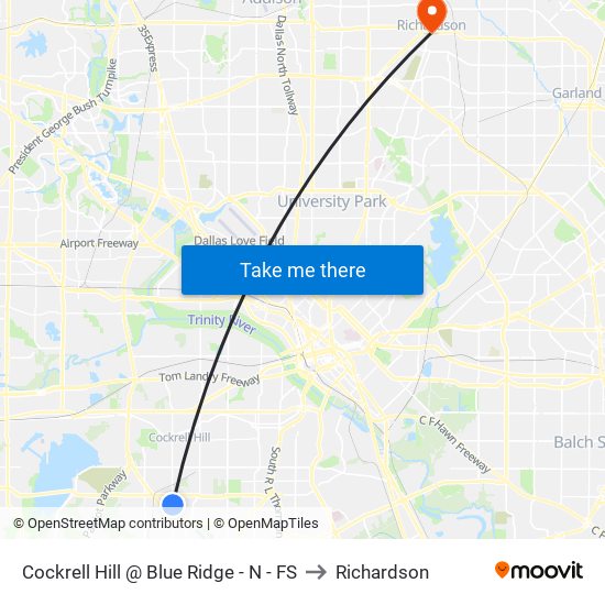 Cockrell Hill @ Blue Ridge - N - FS to Richardson map