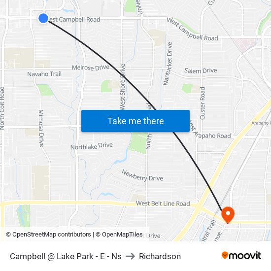 Campbell @ Lake Park - E - Ns to Richardson map