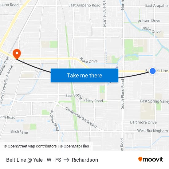 Belt Line @ Yale - W - FS to Richardson map