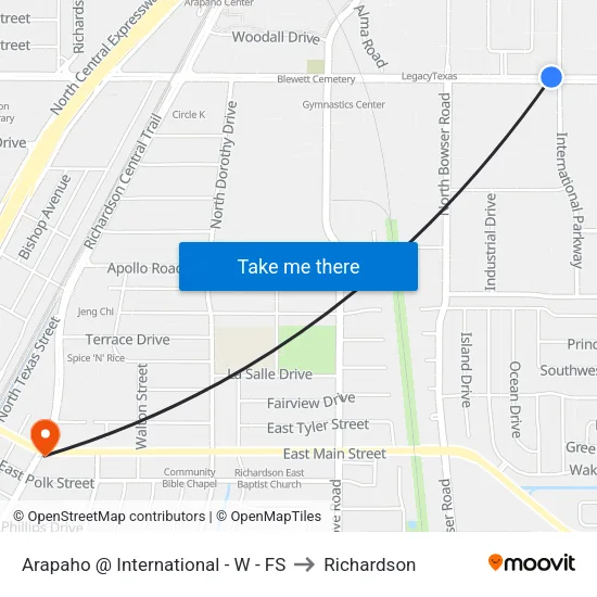 Arapaho @ International - W - FS to Richardson map