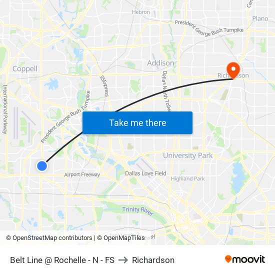 Belt Line @ Rochelle - N - FS to Richardson map