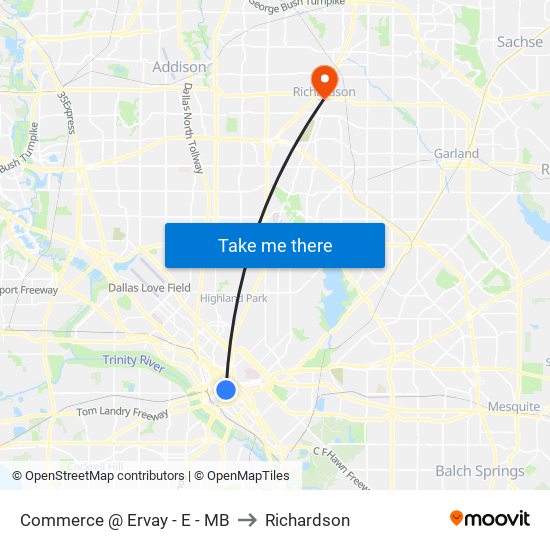 Commerce @ Ervay - E - MB to Richardson map