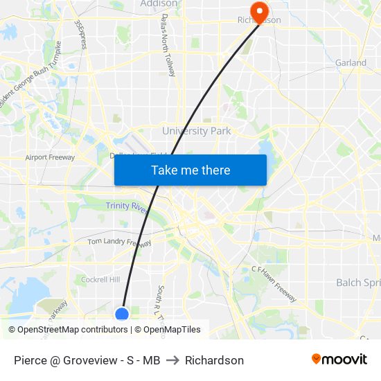 Pierce @ Groveview - S - MB to Richardson map