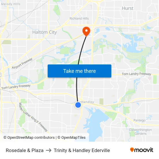 Rosedale & Plaza to Trinity & Handley Ederville map