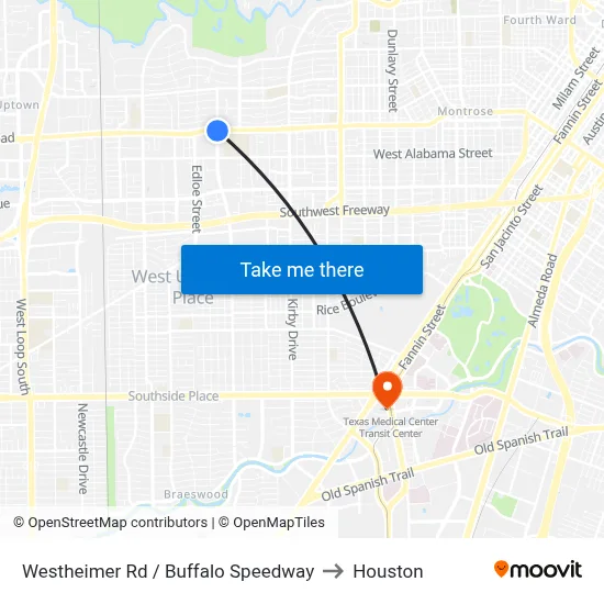 Westheimer Rd / Buffalo Speedway to Houston map