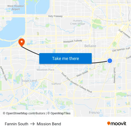 Fannin South to Mission Bend map