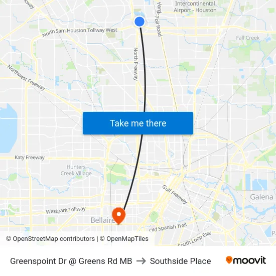 Greenspoint Dr @ Greens Rd MB to Southside Place map