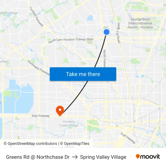 Greens Rd @ Northchase Dr to Spring Valley Village map