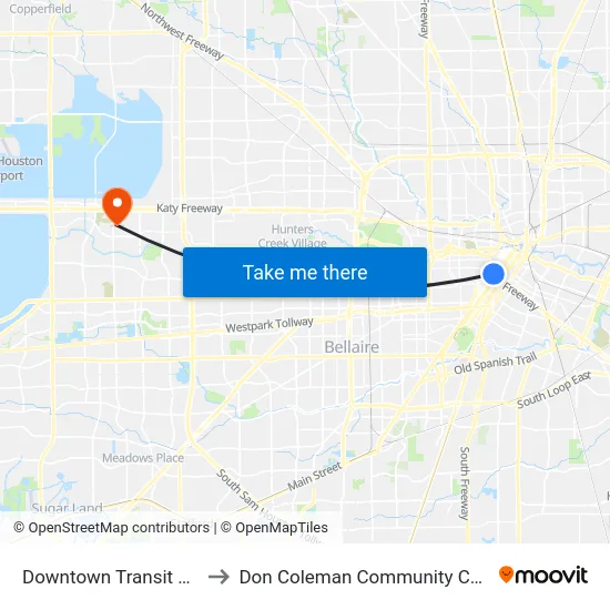 Downtown Transit Center to Don Coleman Community Coliseum map