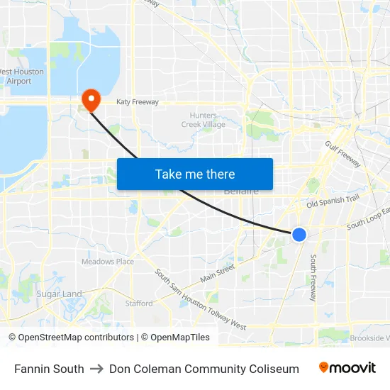 Fannin South to Don Coleman Community Coliseum map