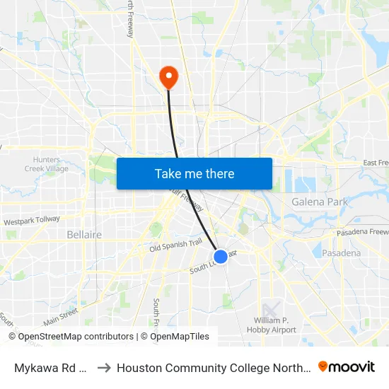 Mykawa Rd @ S Loop E to Houston Community College Northeast - Northline Campus map