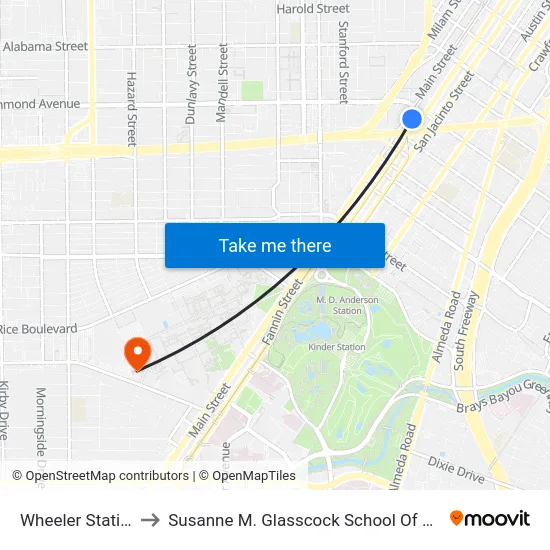 Wheeler Station (Bus) to Susanne M. Glasscock School Of Continuing Studies map