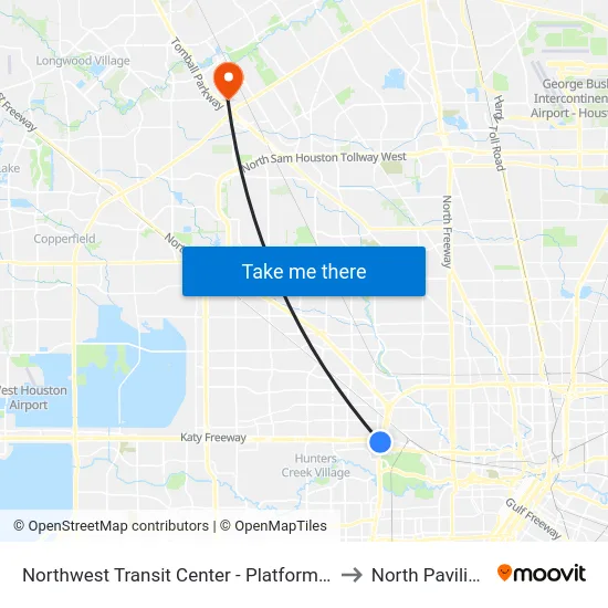 Northwest Transit Center - Platform 2 to North Pavilion map