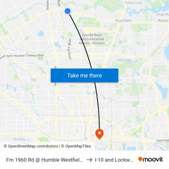Fm 1960 Rd @ Humble Westfield Rd to I-10 and Lockwood map