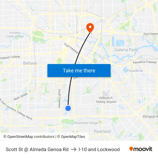 Scott St @ Almeda Genoa Rd to I-10 and Lockwood map