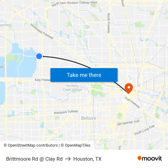 Brittmoore Rd @ Clay Rd to Houston, TX map