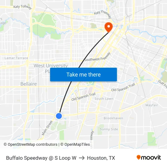 Buffalo Speedway @ S Loop W to Houston, TX map