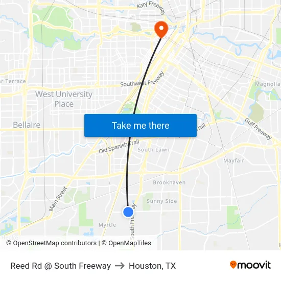 Reed Rd @ South Freeway to Houston, TX map