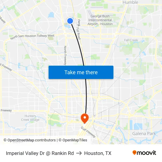 Imperial Valley Dr @ Rankin Rd to Houston, TX map
