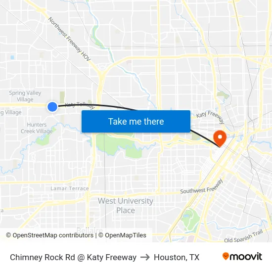 Chimney Rock Rd @ Katy Freeway to Houston, TX map