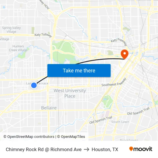 Chimney Rock Rd @ Richmond Ave to Houston, TX map