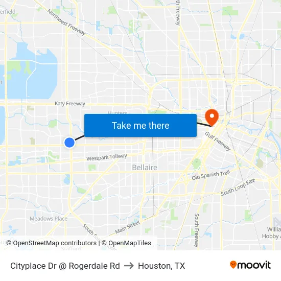 Cityplace Dr @ Rogerdale Rd to Houston, TX map